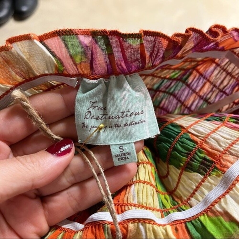 True Destinations Boho Tropical Print Cover Up Dress S NWT - Picture 11 of 14